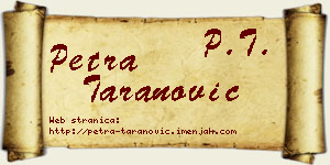 Petra Taranović vizit kartica